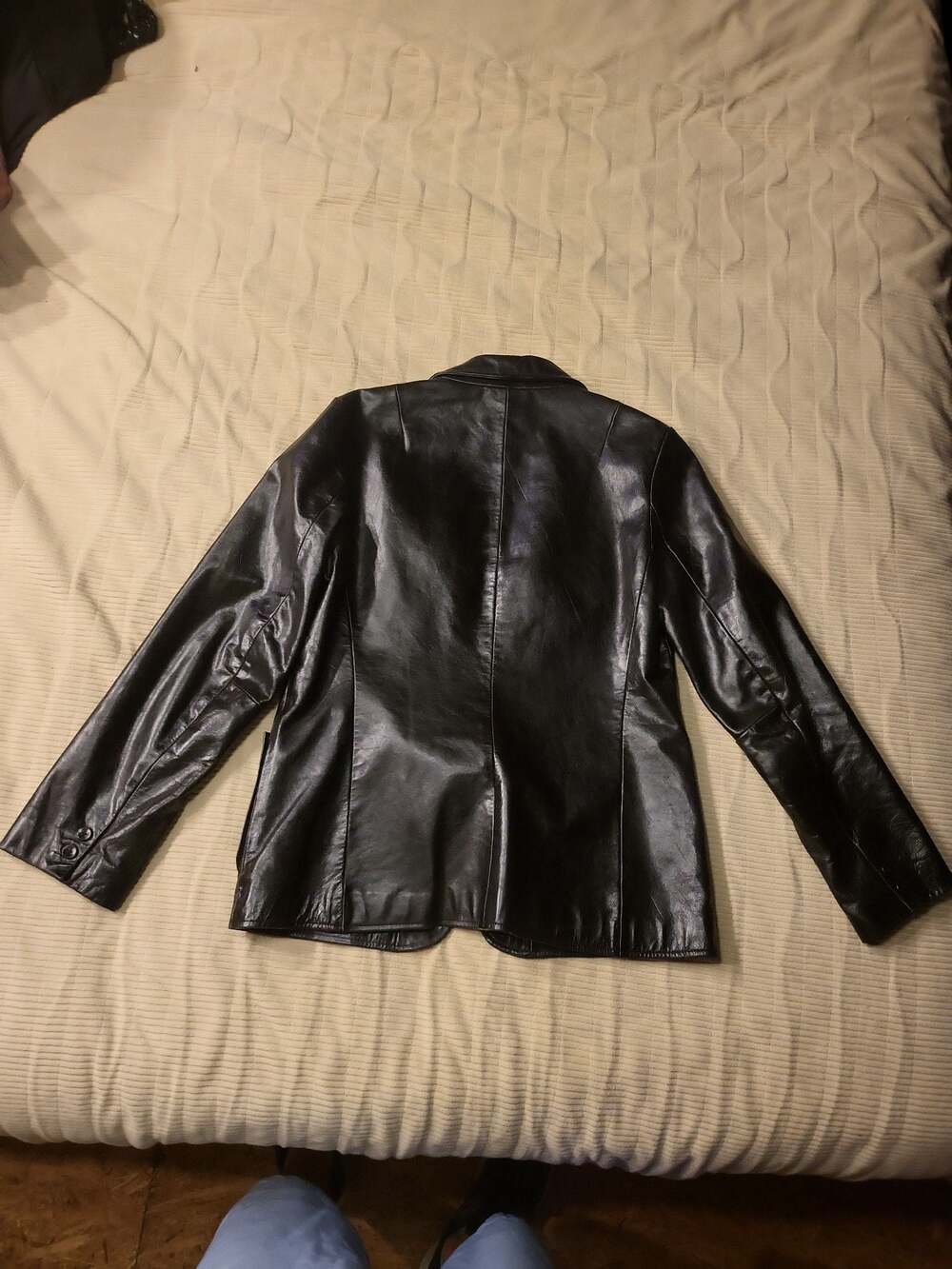 Vintage GAP 90s Genuine Black Leather Blazer Jacket - Picture 4 of 4